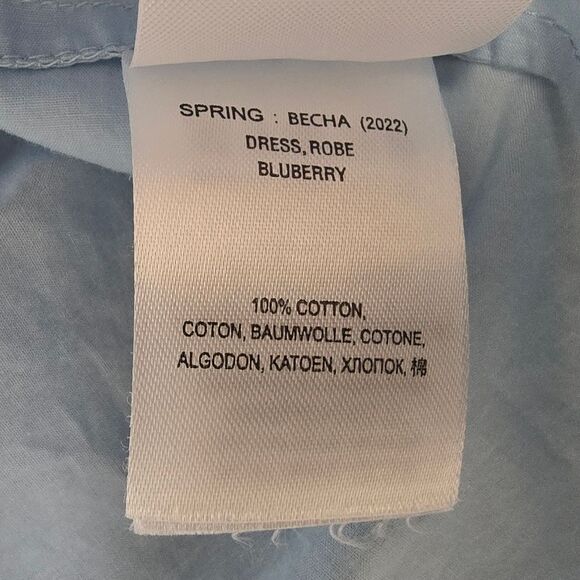 Essentiel Antwerp Becha Ruffle Poplin Oversized Tent Dress Blueberry Light Blue - Picture 14 of 15